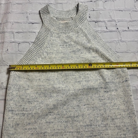 LOFT Womens Large Marled Blue Cream Halter Sleeveless Sweater Tank Top - Picture 7 of 10
